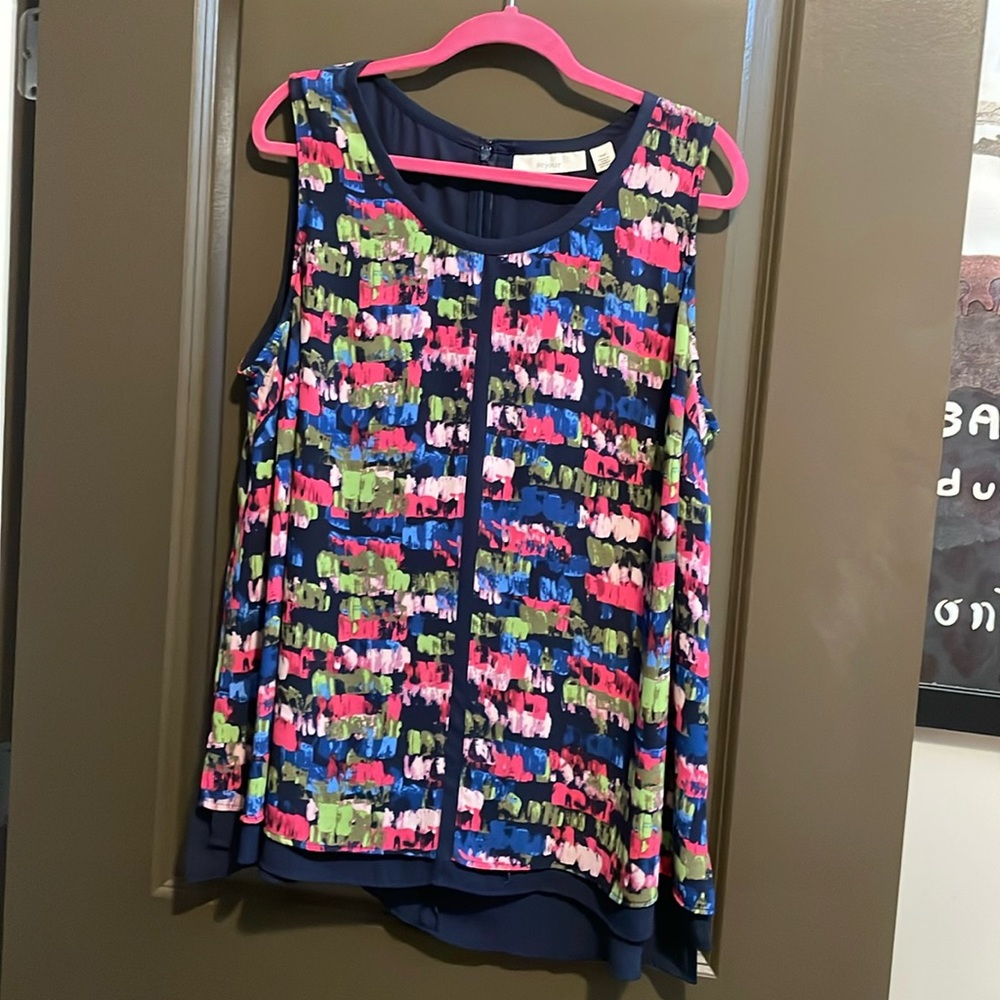 Sejour multi color sleeveless blouse - 16W